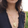 COLE MONSTERA LEAF TOGGLE  DROP NECKLACE