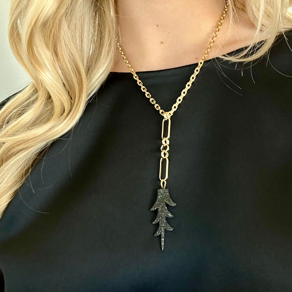 WILLOWS LEAF DROP NECKLACE