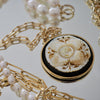 SUNNIE  PEARL FLORAL DISC NECKLACE