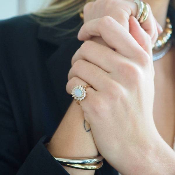 HUNTER DIAMOND OPAL RING