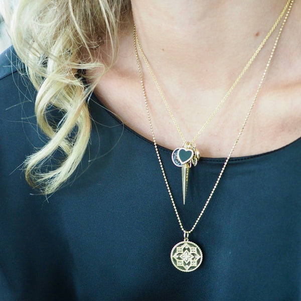 SUNNIE  FLORAL DISC PENDANT