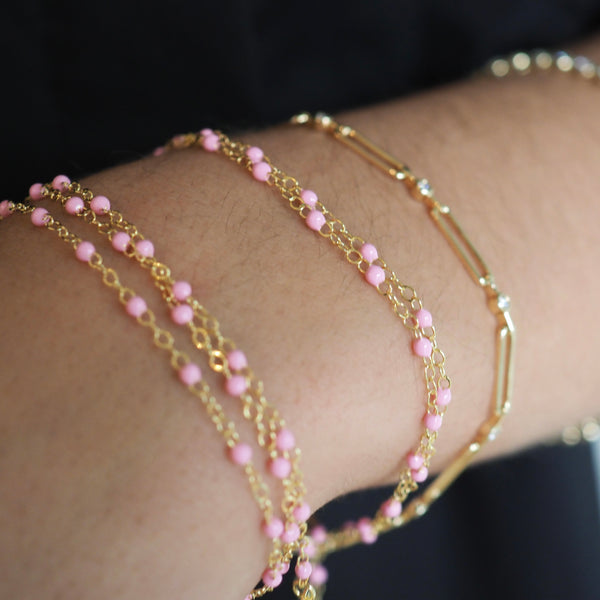 CLARA ENAMEL PINK ANKLET