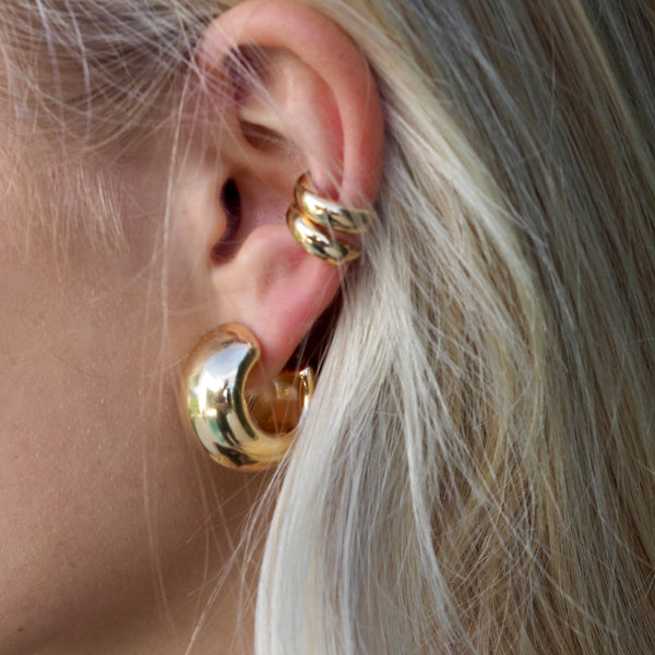 SID CHUNKY GOLD HOOP EARRINGS