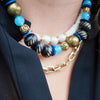 DECLAN  BLUE + BLACK BEADED NECKLACE