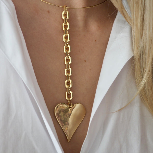 TALLIE CHAIN DROP HEART NECKLACE