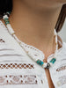 RIVER WHITE - TURQUOISE - BLACK - BEADED NECKLACE