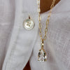 DEDE PEAR SHAPED WHITE TOPAZ DROP NECKLACE