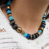 DECLAN  BLUE + BLACK BEADED NECKLACE