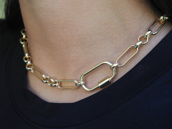 RINN OVAL LINK CARABINER NECKLACE