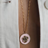 ELISA - ROSE PINK ENAMEL DISC NECKLACE