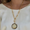 SUNNIE  PEARL FLORAL DISC NECKLACE