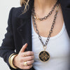 NIKKI FILAGREE ENAMEL STATEMENT DISC NECKLACE