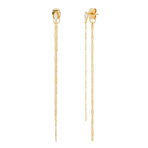 KELSEY FRONT BACK LINEAR ANCHOR CHAIN DUSTER EARRINGS