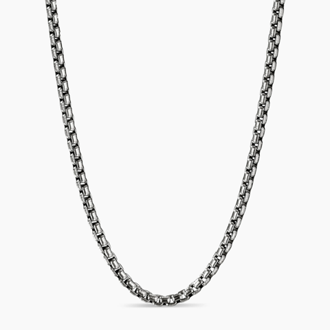 DREW STAINLESS MENS BOX CHAIN NECKLACE - 3MM + 5MM