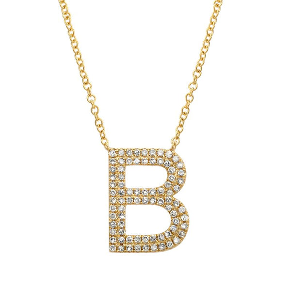 DOUBLE ROW DIAMOND  INITIAL NECKLACES