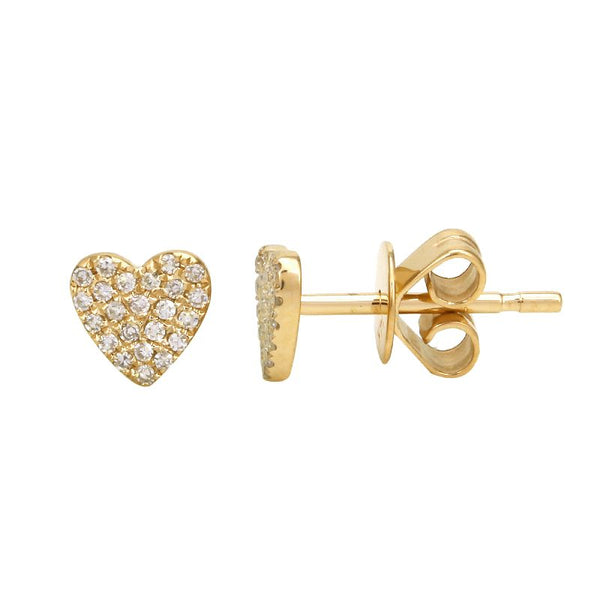 MILLY DIAMOND HEART STUD EARRINGS -  ONE FOR YOU ONE FOR ME