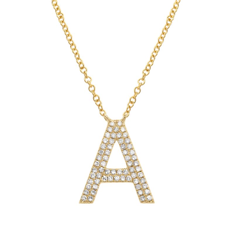 DOUBLE ROW DIAMOND  INITIAL NECKLACES