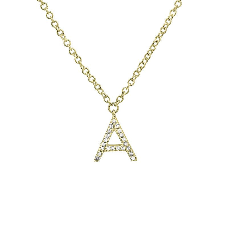 BOLD  LETTER  DIAMOND INITIAL NECKLACE