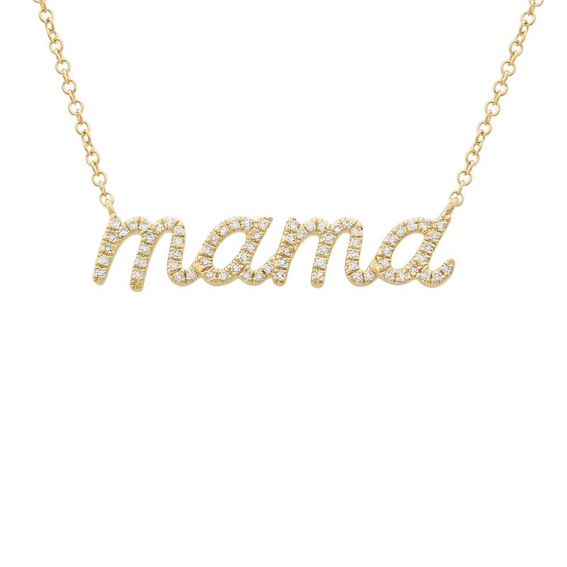 MAMA DIAMOND  LETTER NECKLACE