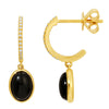 ZAK ONYX OVAL  DROP EARRINGS