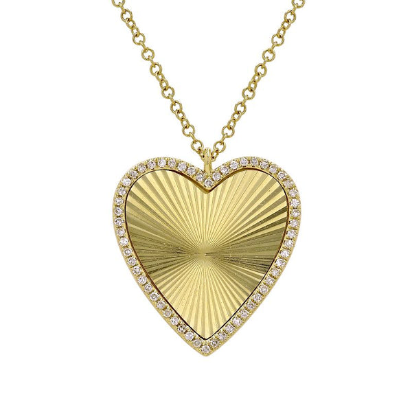 MAYSEN  FLUTED HEART  NECKLACE