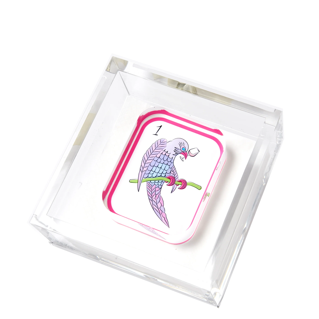 COCKTAIL NAPKIN PHOTO HOLDER - MAHJONG BIRDIE BAM