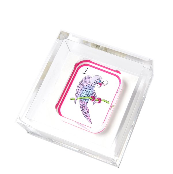 COCKTAIL NAPKIN PHOTO HOLDER - MAHJONG BIRDIE BAM