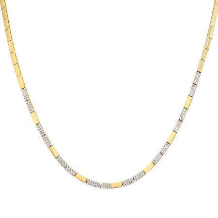 ASHLEY DIAMOND BAR PATTERNED  NECKLACE