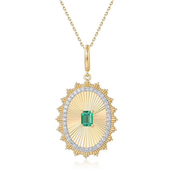 CARLEE OVAL FLUTED PENDANT NECKLACE