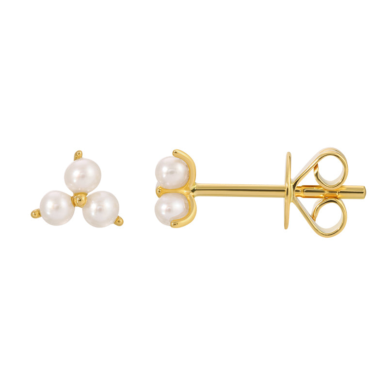 AVA TRIO STUD PEARL EARRINGS