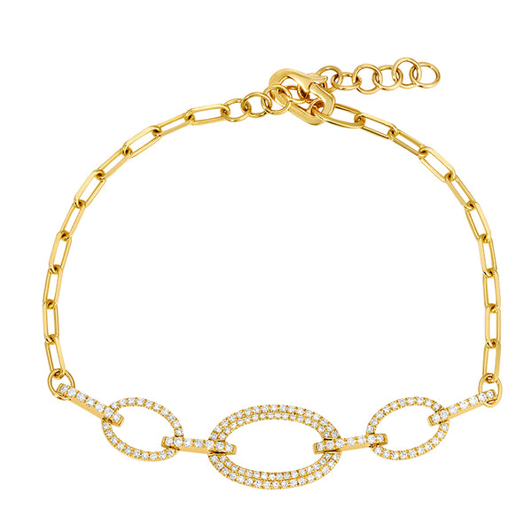 JANIE DIAMOND OVAL LINK CHAIN BRACELET