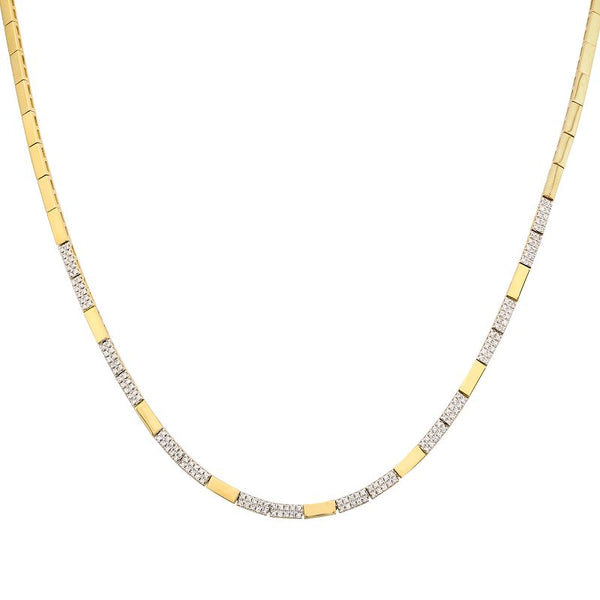 ASHLEY DIAMOND BAR PATTERNED  NECKLACE