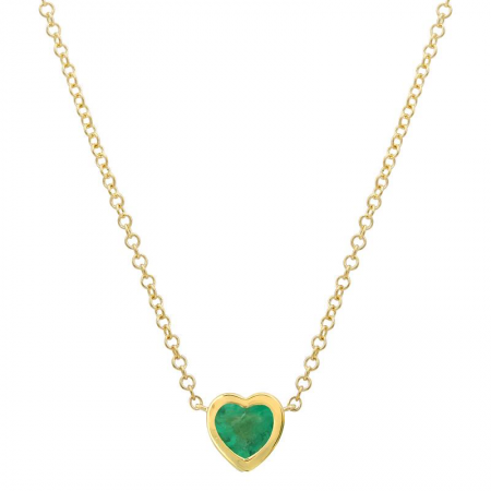 MANNY BEZEL SET HEART NECKLACE