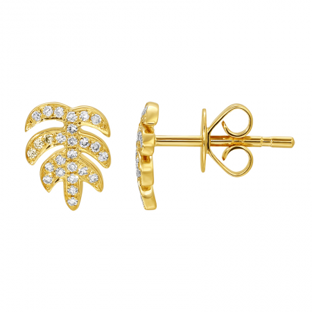 COLE MONSTERA LEAF  STUD EARRINGS