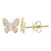 FIONA DIAMOND + GOLD BUTTERFLY STUD EARRINGS