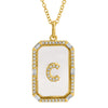 RECTANGLE SAPPHIRE CRYSTAL INITIAL NECKLACE