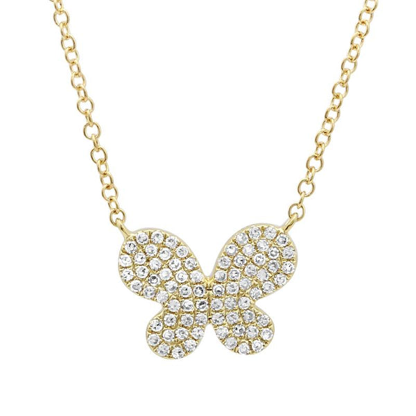 SOPHIE CLAIRE  DIAMOND ROUNDED  EDGE BUTTERFLY NECKLACE