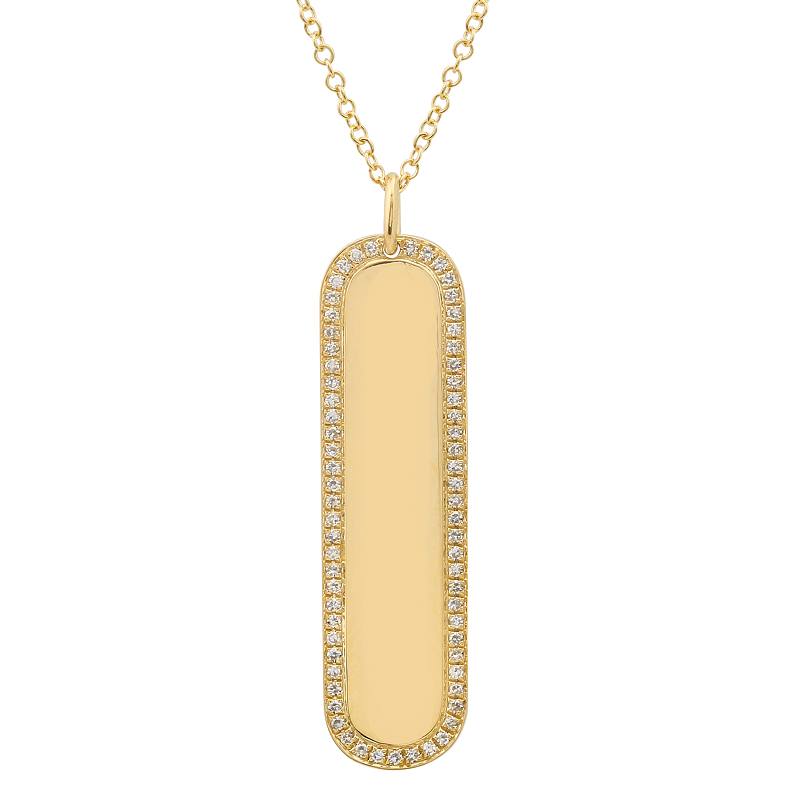 ILIA DIAMOND ID TAG NECKLACE.