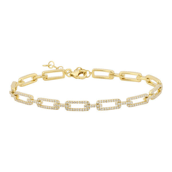 ANNA RECTANGLE DAIMOND LINK  BRACELET