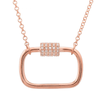 THEO GOLD + DIAMOND CARABINER NECKLACE