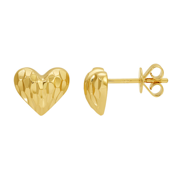 ALLY FLUTED HEART STUD EARRINGS