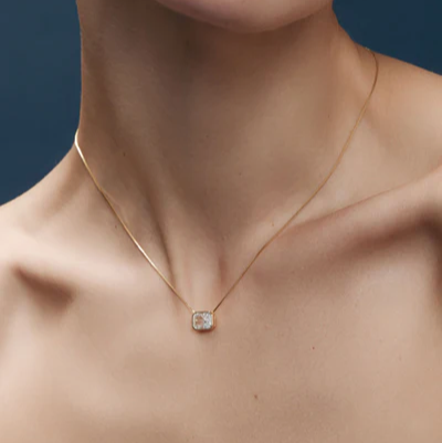 LAUREN EMERALD CUT BAGUETTE NECKLACE