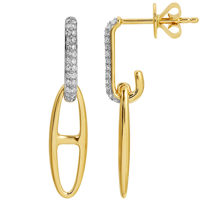 OLIVER OVAL ANCHOR DROP EARRINGS
