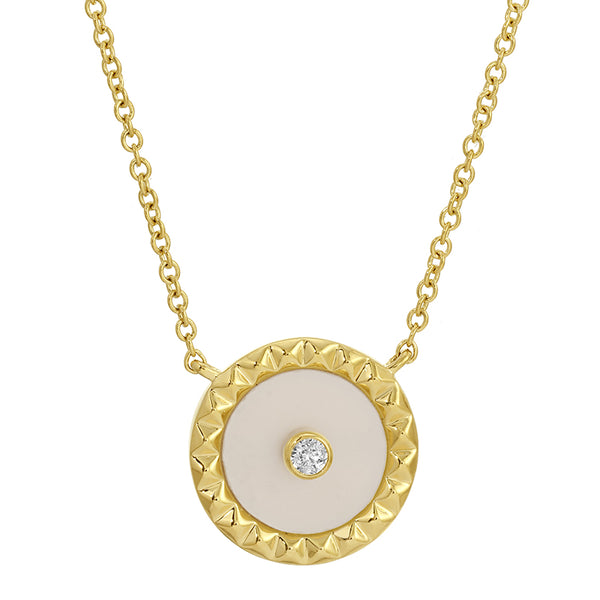 NATTY MOTHER OF PEARL DISC NECKLACE