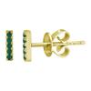 BELLA  EMERALD BAR STUD EARRINGS