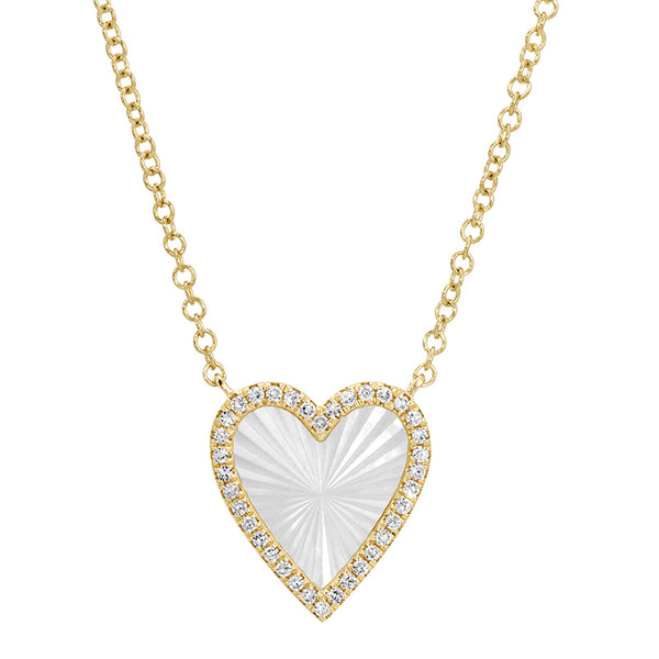 TREY MOTHER OF PEARL HEART NECKLACE