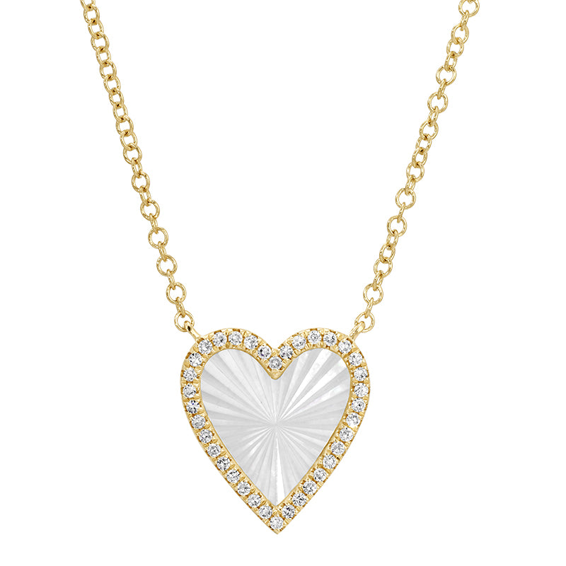 TREY MOTHER OF PEARL HEART NECKLACE