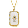 DREW RECTANGLE HAMSA PENDANT NECKLACE