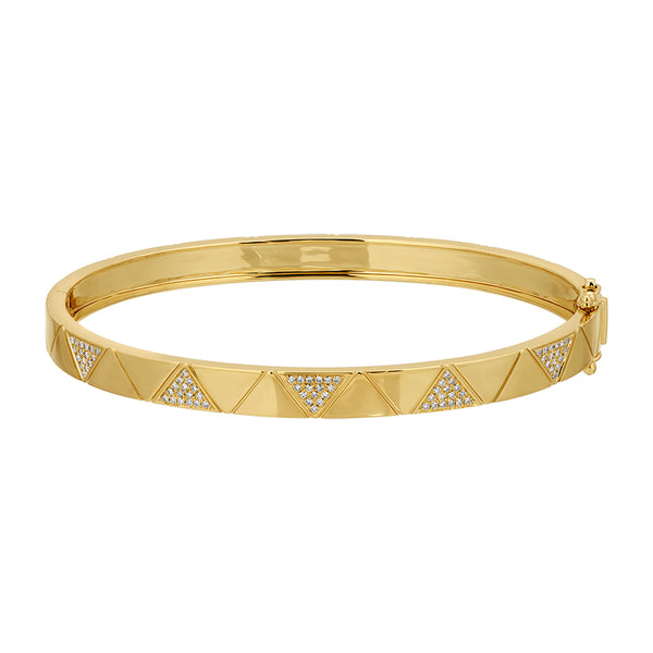 KINGSLEY GOLD + DIAMOND PYRAMID BANGLE