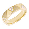 VERA TRIANGLE PATTERNED TRIO  DIAMOND GOLD BAND RING